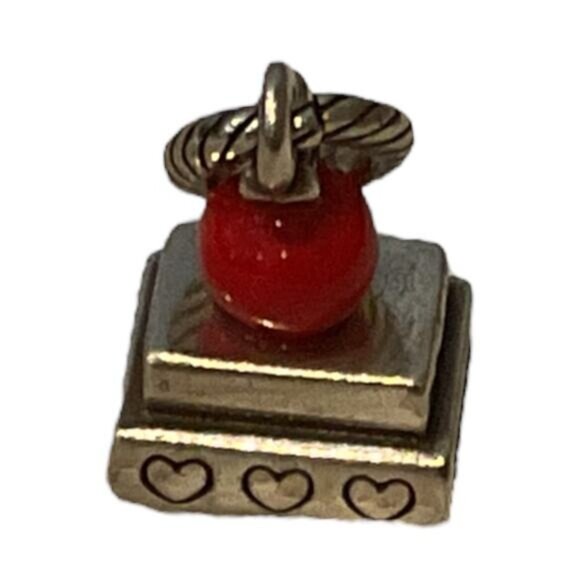 Vintage "Teachers Rule" Apple Charm Pendant With Stack Of Books Design - Picture 3 of 6